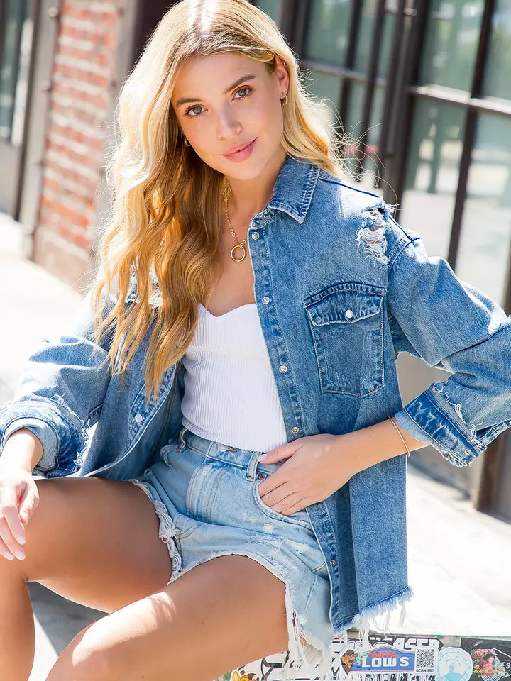 Distressed Denim Jacket