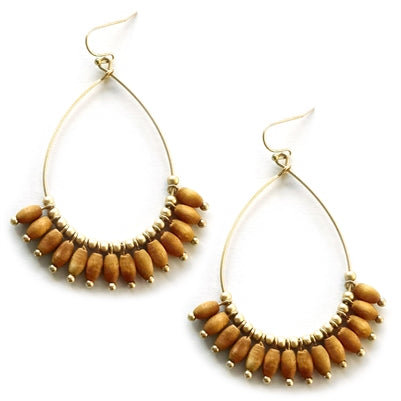 Brown Wood Accent Earrings