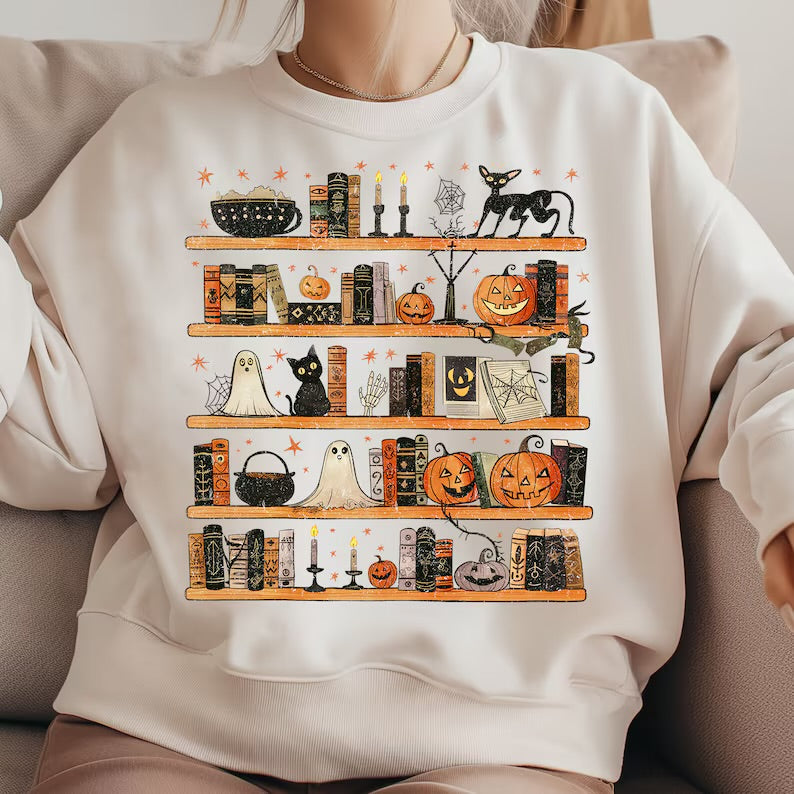 Spooky Bookshelf Crewneck