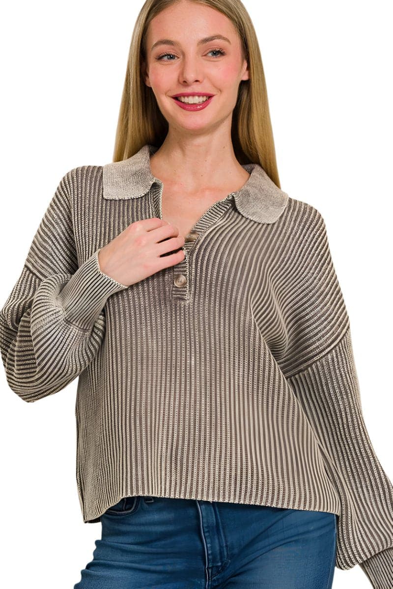 Piper Collared Henley Sweater