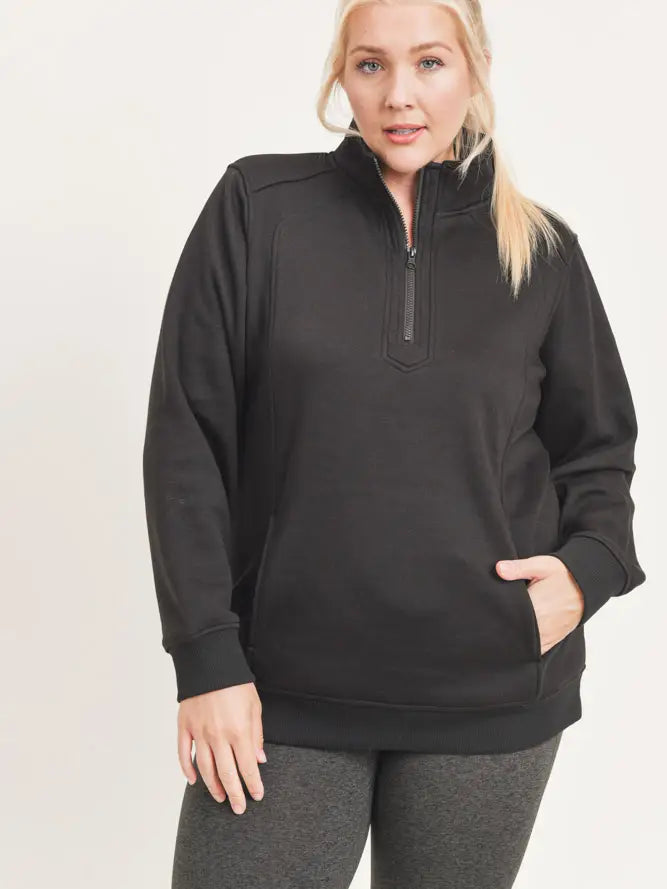 Curvy Fleece Half Zip