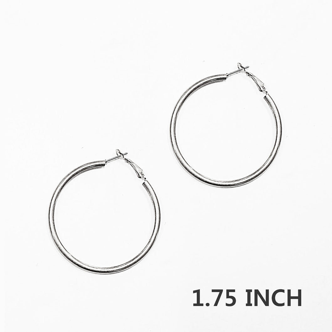 Worn SIlver Hoops