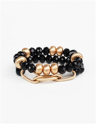 Gold & Black Bracelet Set