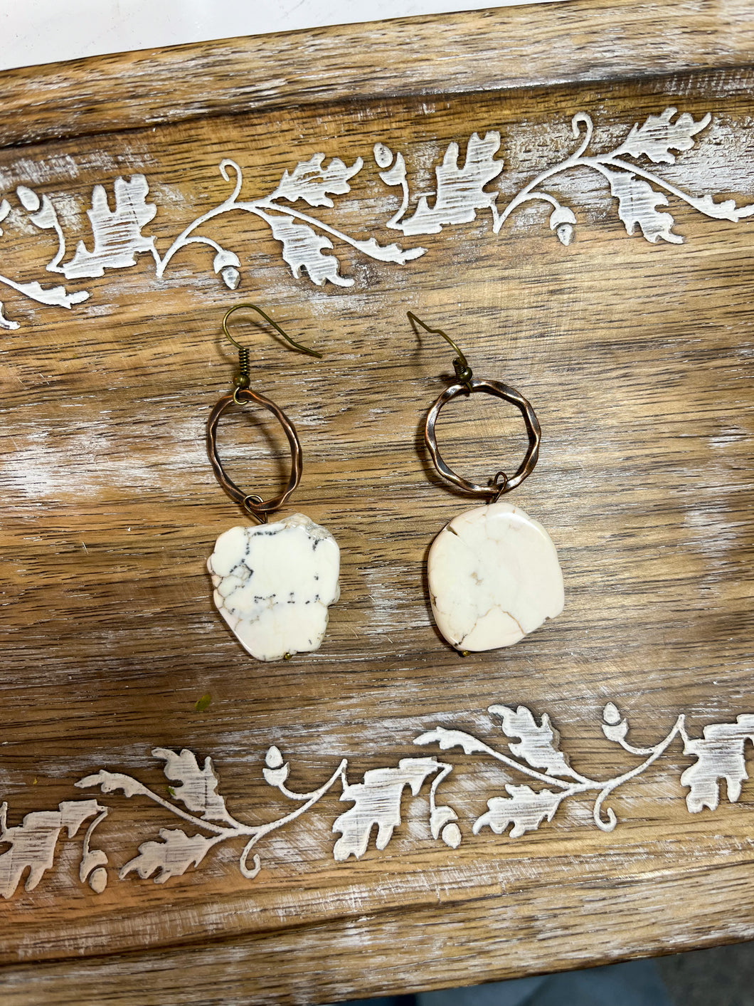 White Turquoise Chunky Earrings